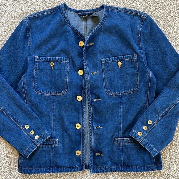 Vintage LIZWEAR Soft Denim Jacket with Gold Buttons Size Medium - Picture 10 of 15